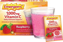 Load image into Gallery viewer, Emergen-C 1000 毫克維生素C 粉末,含抗氧化劑、B 群維生素和電解質,橙、山莓或橘子口味- 30 片/1 個月供應   Emergen-C 1000mg Vitamin C Powder, with Antioxidants, B Vitamins and Electrolytes,  Orange, Raspberry or Tangerine Flavor - 30 Count/1 Month Supply