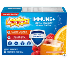 Load image into Gallery viewer, Emergen-C Immune+ 1000 毫克维生素 C + 维生素 D 和锌,90 包 Emergen-C Immune+ 1000 mg Vitamin C + Vitamin D & Zinc, 90 Packets