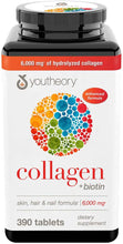Load image into Gallery viewer, Youtheory Collagen + Biotin Advanced Formula 390 tablets   Youtheory 膠原蛋白+生物素高級配方390粒。