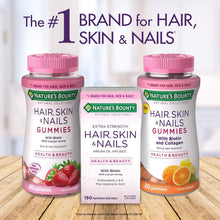 Load image into Gallery viewer, Nature's Bounty 頭髮、皮膚和指甲軟糖,草莓,230 粒大瓶裝 Optimal Solutions Advanced Hair, Skin & Nails Gummies, Strawberry, 230 Count large bottle