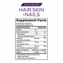 Load image into Gallery viewer, Nature's Bounty 頭髮、皮膚和指甲軟糖,草莓,230 粒大瓶裝 Optimal Solutions Advanced Hair, Skin & Nails Gummies, Strawberry, 230 Count large bottle