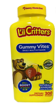 L'il Critters Gummy Vites Kids Daily Multivitamin  300 Gummies 兒童每日多種維生素 特大瓶裝 300粒 軟糖