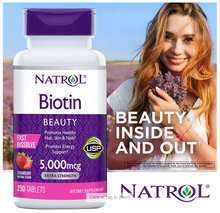 Load image into Gallery viewer, Natrol Biotin 5000 mcg., 250 Fast Dissolve Tablets       Natrol 生物素 5000 微克 250 片速溶片,天然草莓味