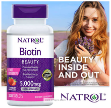 Load image into Gallery viewer, Natrol Biotin 5000 mcg., 250 Fast Dissolve Tablets       Natrol 生物素 5000 微克 250 片速溶片，天然草莓味
