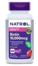 Load image into Gallery viewer, Natrol Biotin 10000 mcg., 250 Fast Dissolve Tablets       Natrol 生物素 10000 微克 250 片速溶片，天然草莓味
