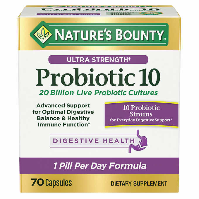Nature's Bounty Ultra Strength Probiotic 10, 70 Capsules    Nature's Bounty 超強益生菌 10, 70 粒膠囊