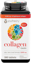 Load image into Gallery viewer, Youtheory Collagen + Biotin Advanced Formula 390 tablets   Youtheory 膠原蛋白+生物素高級配方390粒。
