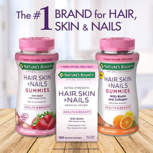 Load image into Gallery viewer, Nature&#39;s Bounty 頭髮、皮膚和指甲軟糖，草莓，230 粒大瓶裝 Optimal Solutions Advanced Hair, Skin &amp; Nails Gummies, Strawberry, 230 Count large bottle
